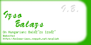 izso balazs business card